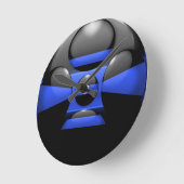 Thin Blue Line Runde Wanduhr (Winkel)
