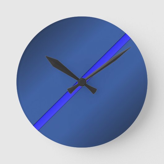 Thin Blue Line Runde Wanduhr (Vorderseite)