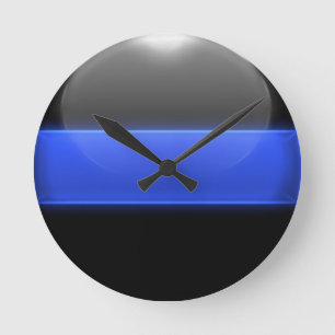 Thin Blue Line Runde Wanduhr