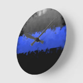 Thin Blue Line Runde Wanduhr (Winkel)