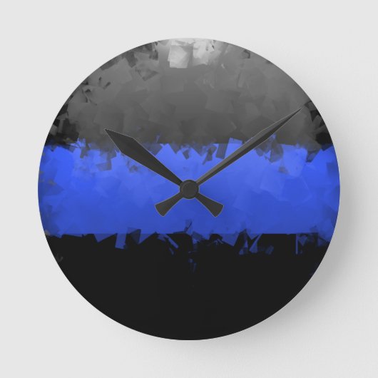 Thin Blue Line Runde Wanduhr (Vorderseite)