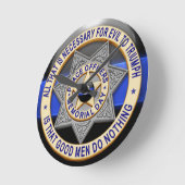 Thin Blue Line Runde Wanduhr (Winkel)