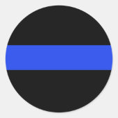 Thin Blue Line Runder Aufkleber (Vorderseite)