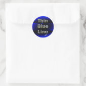 Thin Blue Line Runder Aufkleber (Tasche)