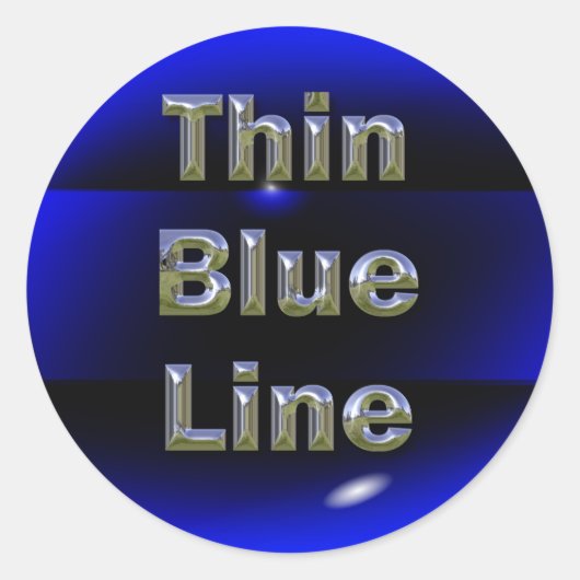 Thin Blue Line Runder Aufkleber (Vorderseite)