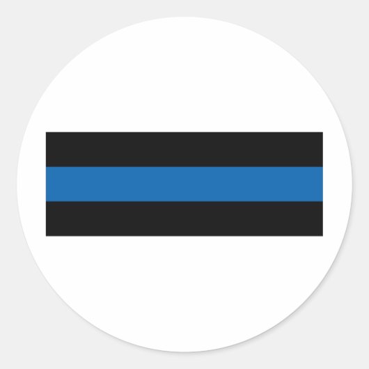 Thin Blue Line Runder Aufkleber (Vorderseite)