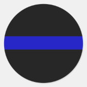 Thin Blue Line Runder Aufkleber (Vorderseite)