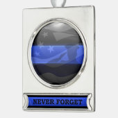 Thin Blue Line Salute Flag Banner-Ornament Silber (Links)