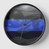 Thin Blue Line Salute Flag Uhr (Vorderseite)