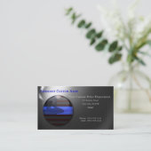 Thin Blue Line - Saluting Balls aus Stahl Visitenkarte (Stehend Vorderseite)