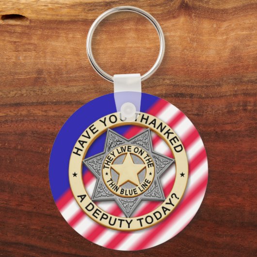 Thin Blue Line Schlüsselanhänger (Rückseite)