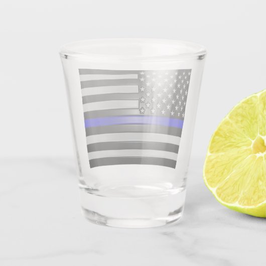 THIN BLUE LINE SCHNAPSGLAS (Rückseite)