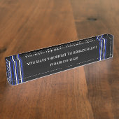 Thin Blue Line - Seien Sie still Namplate Namensplakette (Seite)