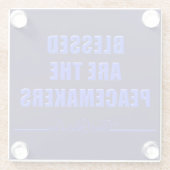 Thin Blue Line Seligen sind die Friedensstifter Glasuntersetzer (Rückseite)