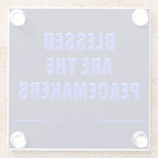 Thin Blue Line Seligen sind die Friedensstifter Glasuntersetzer (Rückseite)