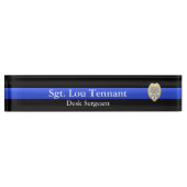Thin Blue Line - Sergeant Abzeichen Rank Namensplakette (Vorderseite)