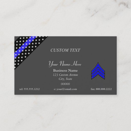 Thin Blue Line sergeant Business Card Visitenkarte (Vorderseite)