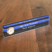 Thin Blue Line - Sergeant Stripes Rank Namplate Namensplakette (Seite)