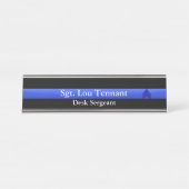 Thin Blue Line - Sergeant Stripes Rank Namplate Schreibtischnamensplakette (Vorderseite )