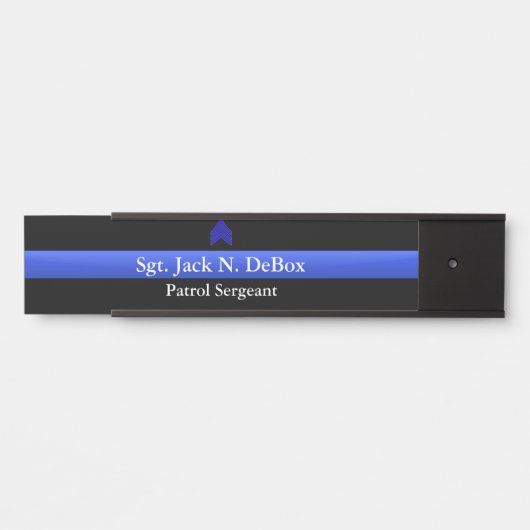 Thin Blue Line - Sergeant Stripes Rank Türschild (Vorderseite )