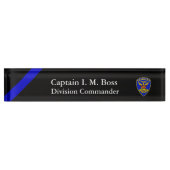 Thin Blue Line SFPD Patch Schreibtisch Name Plate Namensplakette (Vorderseite)