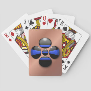 Thin Blue Line Shamrock Knopf Spielkarten