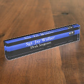 Thin Blue Line - Stahlbälle Namensplakette (Seite)