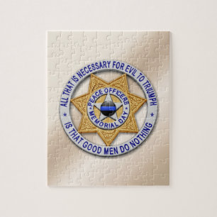 Thin Blue Line Star Abzeichen Puzzle