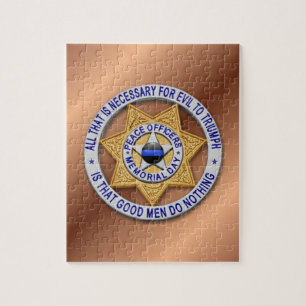 Thin Blue Line Star Abzeichen Puzzle