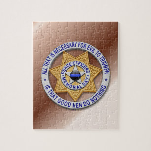 Thin Blue Line Star Abzeichen Puzzle