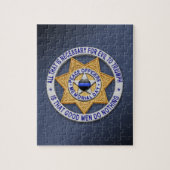 Thin Blue Line Star Abzeichen Puzzle (Vertikal)
