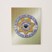 Thin Blue Line Star Abzeichen Puzzle (Vertikal)