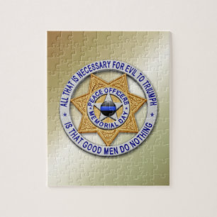Thin Blue Line Star Abzeichen Puzzle