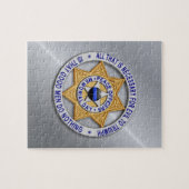 Thin Blue Line Star Abzeichen Puzzle (Horizontal)