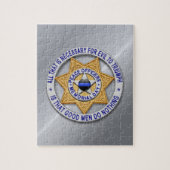 Thin Blue Line Star Abzeichen Puzzle (Vertikal)