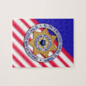 Thin Blue Line Star Abzeichen Puzzle (Horizontal)
