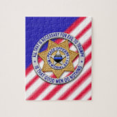 Thin Blue Line Star Abzeichen Puzzle (Vertikal)
