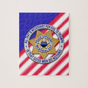Thin Blue Line Star Abzeichen Puzzle
