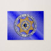 Thin Blue Line Star Abzeichen Puzzle (Horizontal)