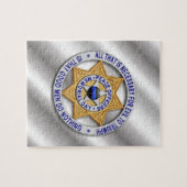 Thin Blue Line Star Abzeichen Puzzle (Horizontal)
