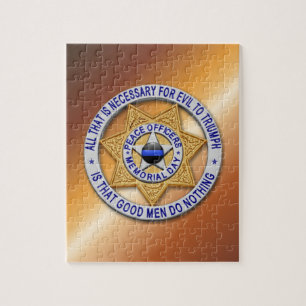 Thin Blue Line Star Abzeichen Puzzle