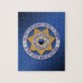 Thin Blue Line Star Abzeichen Puzzle (Vertikal)