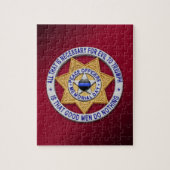 Thin Blue Line Star Abzeichen Puzzle (Vertikal)