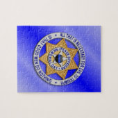 Thin Blue Line Star Abzeichen Puzzle (Horizontal)