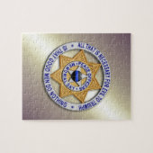 Thin Blue Line Star Abzeichen Puzzle (Horizontal)