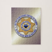 Thin Blue Line Star Abzeichen Puzzle (Vertikal)