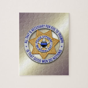 Thin Blue Line Star Abzeichen Puzzle