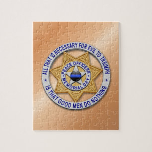 Thin Blue Line Star Abzeichen Puzzle