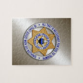 Thin Blue Line Star Abzeichen Puzzle (Horizontal)