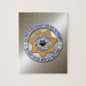 Thin Blue Line Star Abzeichen Puzzle (Vertikal)